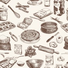 Vector seamless bakery pattern Repeating abstract background N2