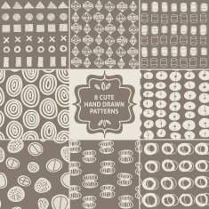Vector seamless simple pattern set Repeating background