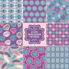 Vector seamless simple pattern set Modern stylish texture N2
