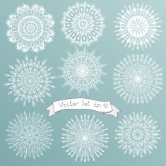 Vector illustration set with snowflakes N2