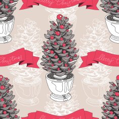 Vector hand drawn Christmas pattern N9