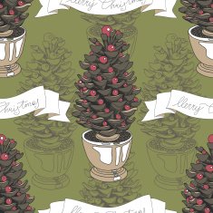 Vector hand drawn Christmas pattern N10
