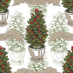 Vector hand drawn Christmas pattern N11