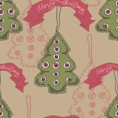 Vector hand drawn Christmas pattern N12