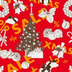 Vector hand drawn Sale christmas pattern