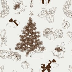 Vector hand drawn Christmas pattern N18