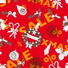 Vector hand drawn Sale christmas pattern N5