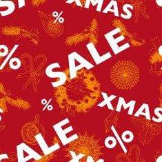 Vector hand drawn Sale christmas pattern N6