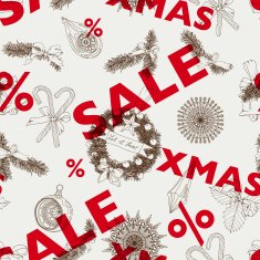 Vector hand drawn Sale christmas pattern N7