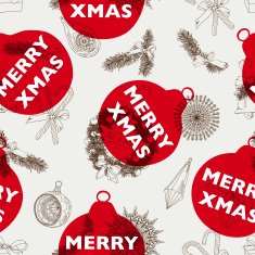Vector hand drawn Christmas pattern N21