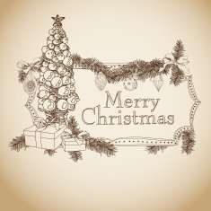 Hand drawn Christmas banners N25