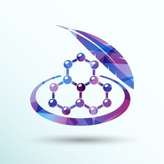 Color molecule icons shadow isolated vector Illustration