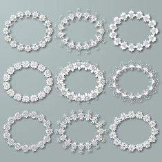 Set of white vector frames N3