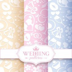 Pale romantic seamless patterns