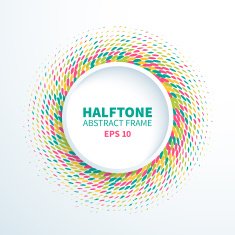 Abstract colorful halftone frame N4