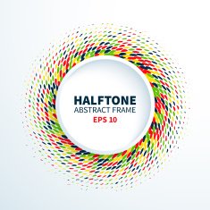 Abstract colorful halftone frame N5