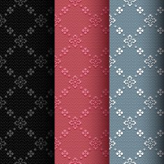 Collection of 3 vintage seamless classic pattern