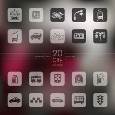 Set of city icons