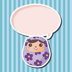Matryoshka Russian traditional wooden doll theme elements N14