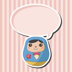 Matryoshka Russian traditional wooden doll theme elements N18