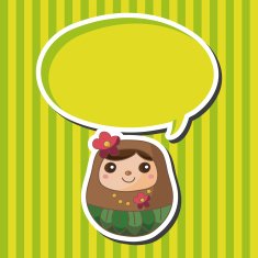 Matryoshka Russian traditional wooden doll theme elements N20