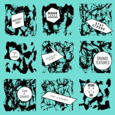 Abstract set of blobs splash labels N2
