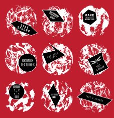 Abstract set of blobs splash labels N4