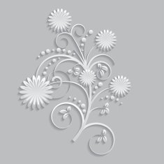 Flowers and floral elements cut from paper N4