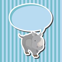 animal rhinoceros cartoon theme elements N2