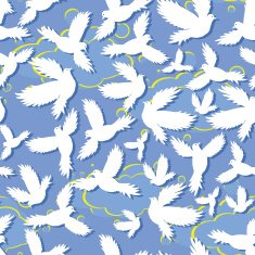 Holy birds dove seamless pattern