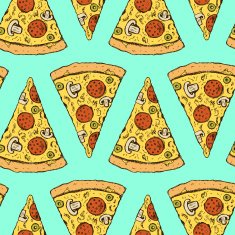 Sketch pizza slice in vintage style