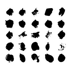 Collection of watercolor brushes blots and spray N3
