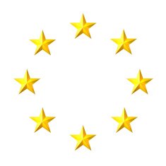 The circle of gold stars on a white background Vector illustration N2