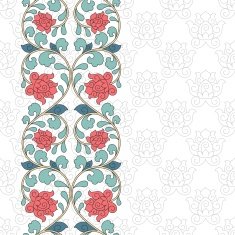 Floral oriental pattern in vintage style N13