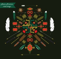 Native American tribal design Vector ornament pattern element print etc