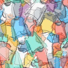 Seamless pattern of colorful clothes for stylish design N2
