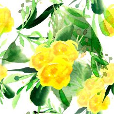 Wildflowers blooming delicate flowers background painted watercolors N26