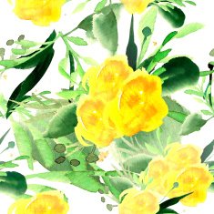Wildflowers blooming delicate flowers background painted watercolors N29