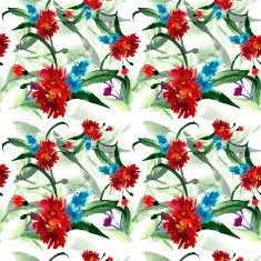 Wildflowers blooming delicate flowers background painted watercolors N31
