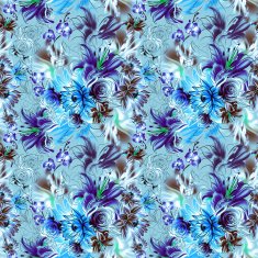 Seamless pattern Tropical exotic flowers drawn in pencil and watercolo N2