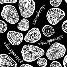 Strawberry hand drawn vintage seamless pattern N4
