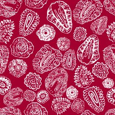Strawberry hand drawn vintage seamless pattern N6