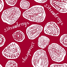 Strawberry hand drawn vintage seamless pattern N8