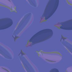 seamless background with scattered ripe eggplant N4