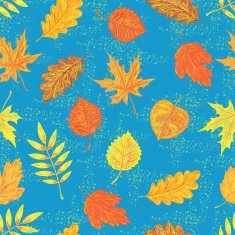 Seamless pattern with colorful autumn leaves N3
