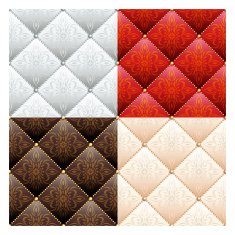 Set of 4 satin quilted seamless texture