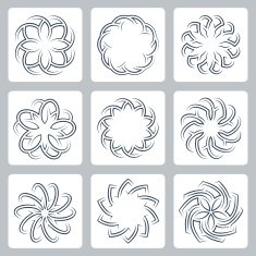 Floral patterns vector icons set