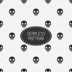 Geometric hipster seamless pattern with skulls and bones Wrapping paper