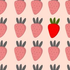 Beautiful seamless pattern with strawberries in vector Cute bac