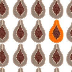 Beautiful seamless pattern with papaya in vector Cute backgroun